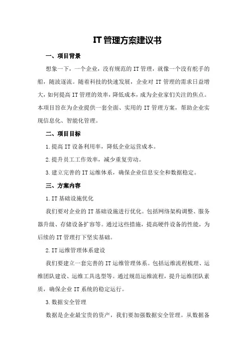 IT管理方案建议书