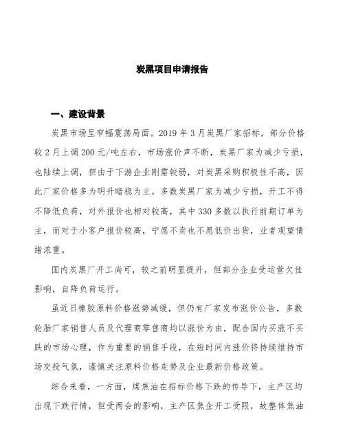 炭黑项目申请报告 (2)