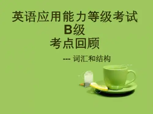 英语应用能力等级考试B级考前回顾-词汇和结构 考点分析和应试技巧