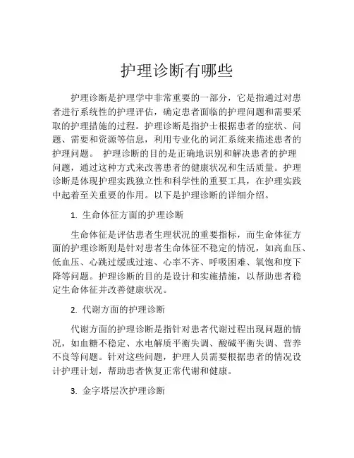 护理诊断有哪些