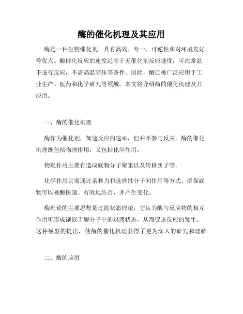 酶的催化机理及其应用