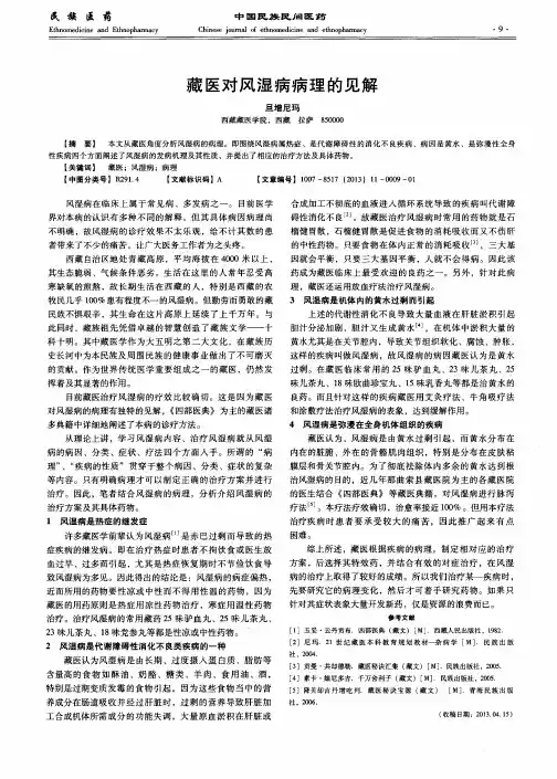 藏医对风湿病病理的见解