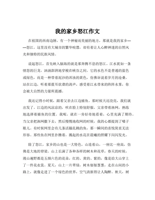 我的家乡怒江作文