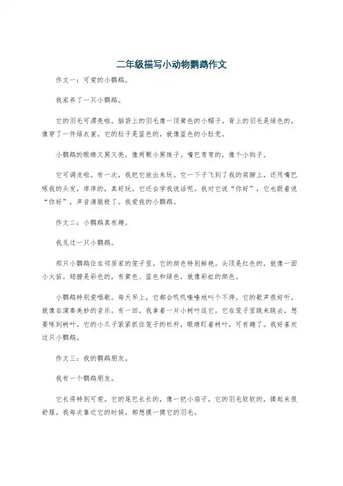 二年级描写小动物鹦鹉作文