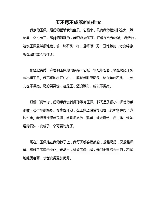 玉不琢不成器的小作文