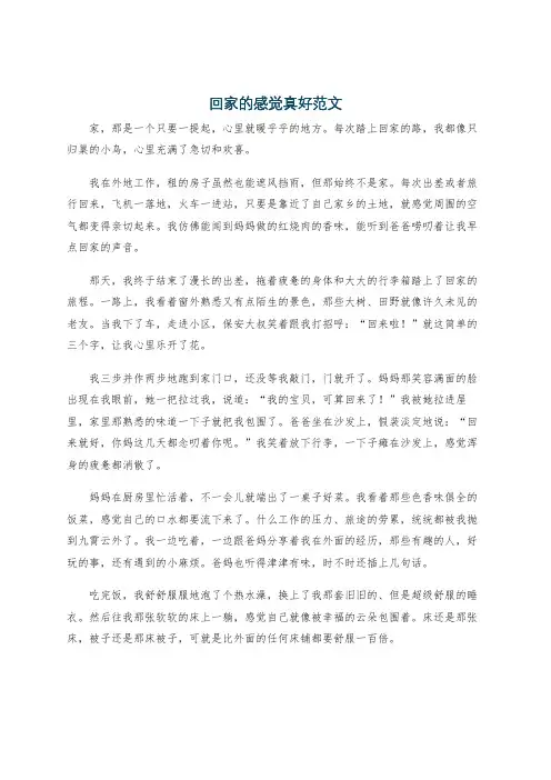 回家的感觉真好范文