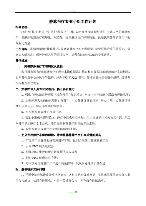 静疗小组工作计划68384