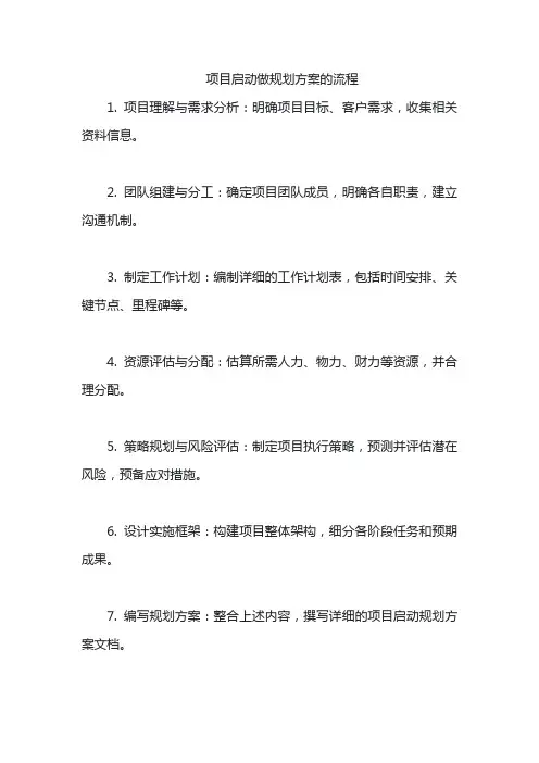 项目启动做规划方案的流程