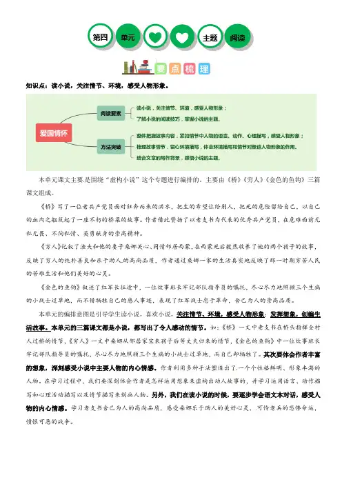 人教部编版六年级语文上册第四单元“虚构小说”主题阅读与阅读理解