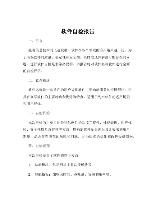 软件自检报告