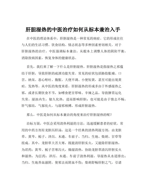 肝胆湿热的中医治疗如何从标本兼治入手