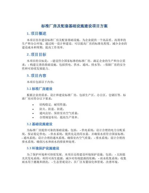 标准厂房及配套基础设施建设项目方案 (2)