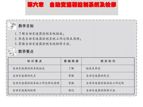 汽车电子控制技术第六章 自动变速器控制系统及检修