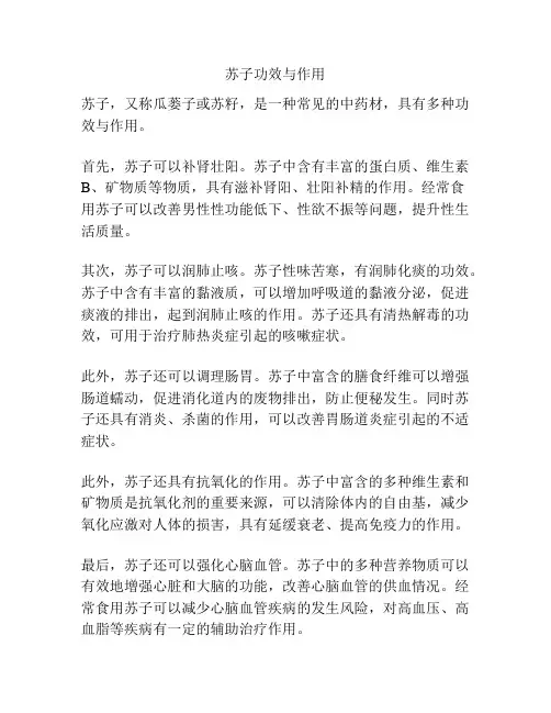 苏子功效与作用