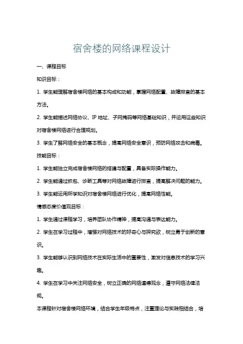 宿舍楼的网络课程设计
