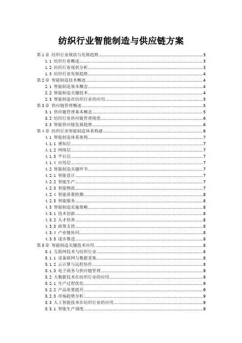 纺织行业智能制造与供应链方案