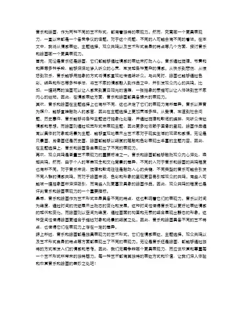 激发辩论：音乐和绘画哪个更具表现力？