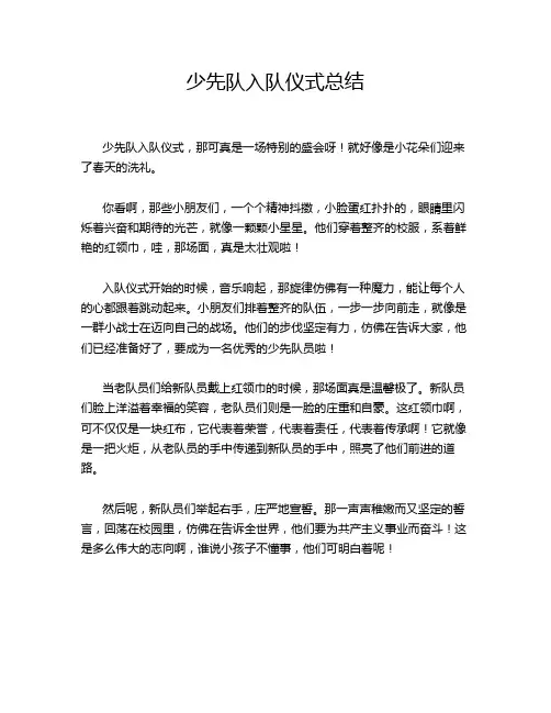 少先队入队仪式总结