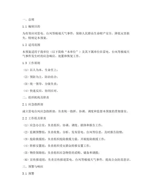 雷电_台风应急预案