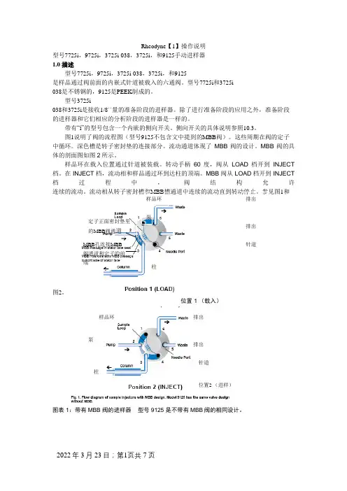 7725i进样阀说明书