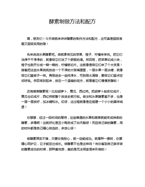 酵素制做方法和配方