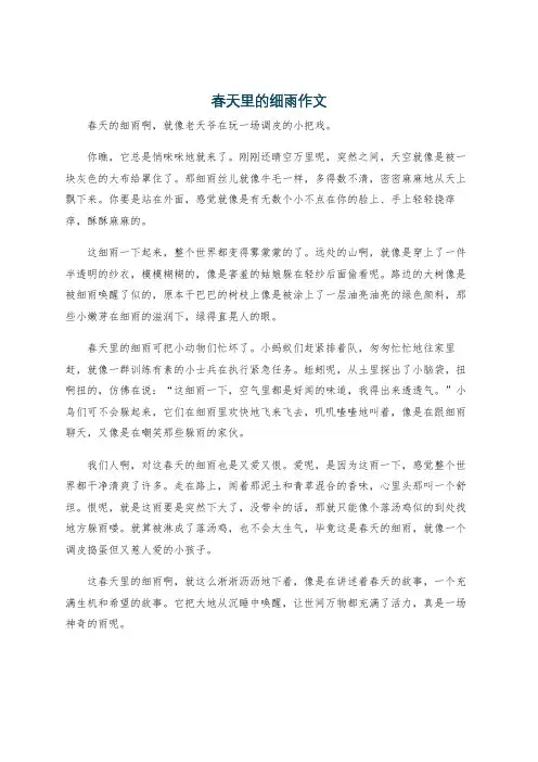 春天里的细雨作文