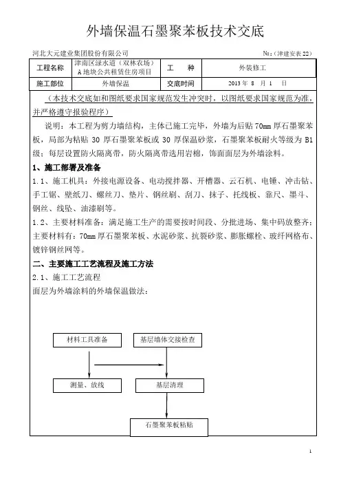 石墨聚苯板技术交底