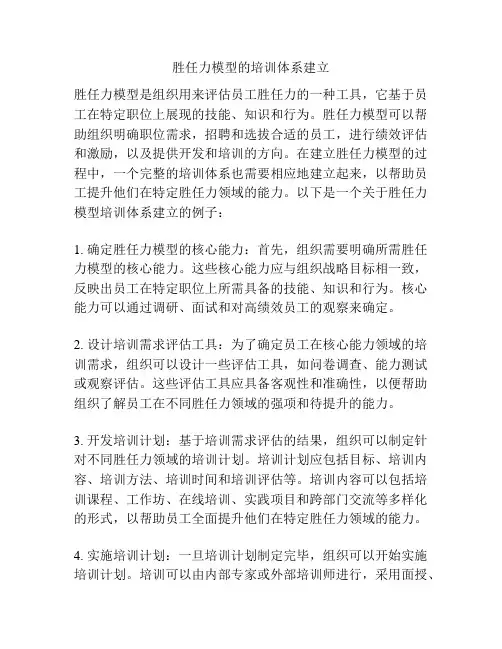 胜任力模型的培训体系建立