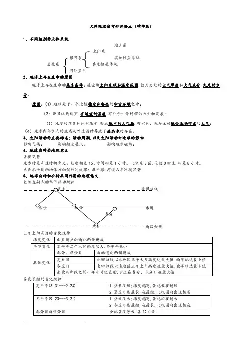天津地理会考知识要点(精华版)
