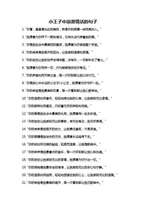 小王子中浪漫情话的句子