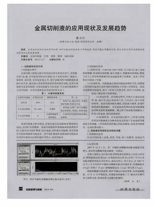 金属切削液的应用现状及发展趋势