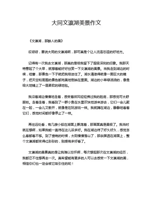 大同文瀛湖美景作文