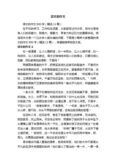 语文的作文800字（精选11篇）