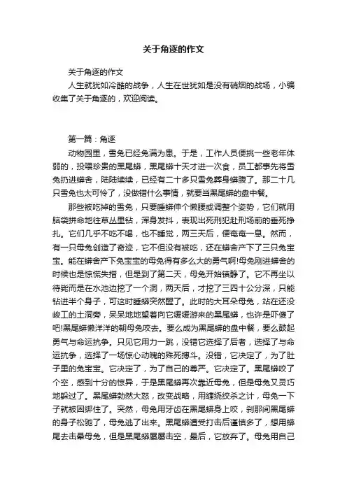 关于角逐的作文