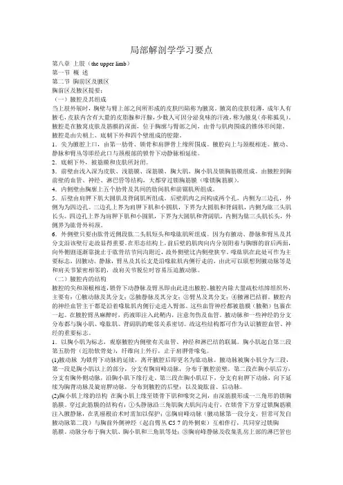 局部解剖 局解学习要点