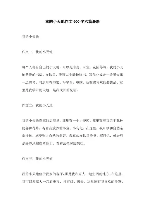 我的小天地作文600字六篇最新