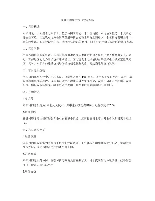 项目工程经济技术方案分析
