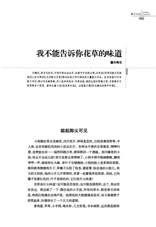 我不能告诉你花草的味道
