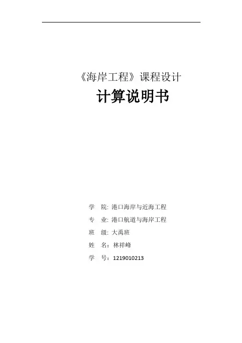 河海大学-海岸工程计算说明书