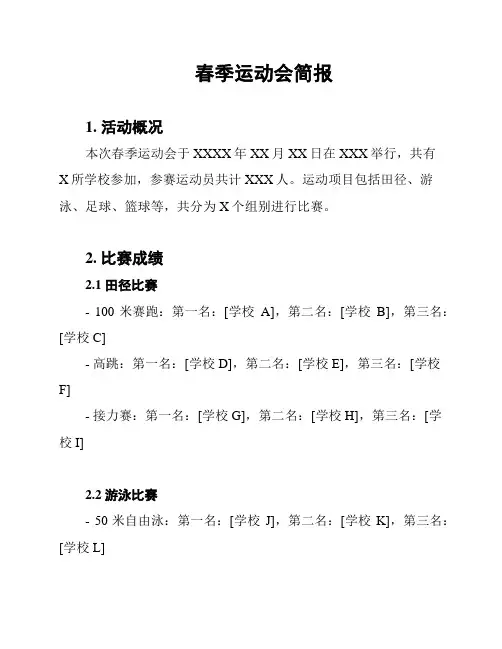 春季运动会简报