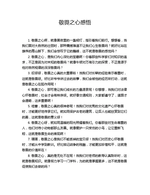 敬畏之心感悟