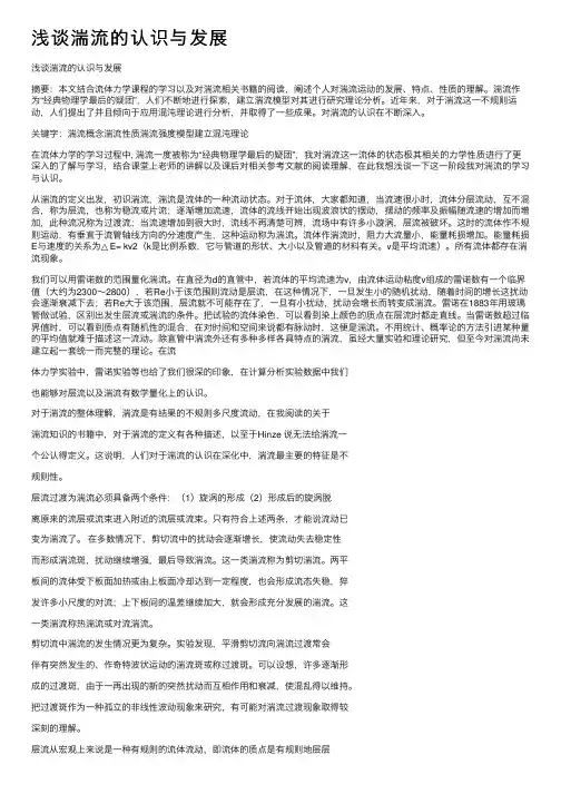 浅谈湍流的认识与发展