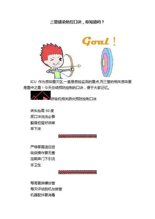 三管感染防控口诀，你知道吗？