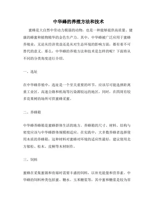 中华蜂的养殖方法和技术
