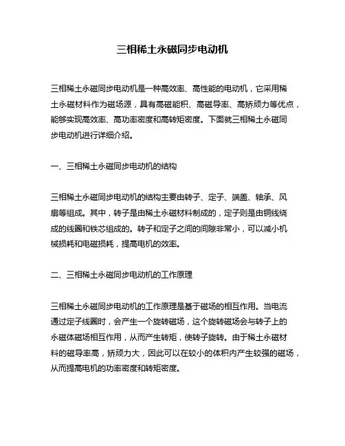 三相稀土永磁同步电动机