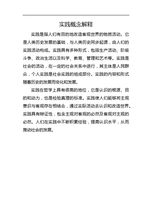 实践概念解释