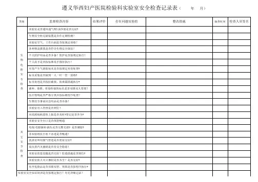 检验科生物安全检查记录表【范本模板】