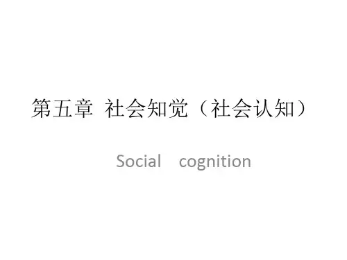 社会知觉(社会认知)(社会心理学).ppt