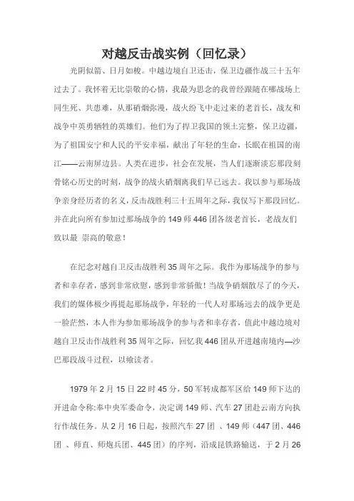 对越反击战实例