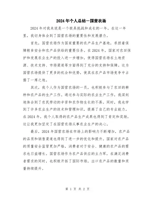 2024年个人总结-国营农场
